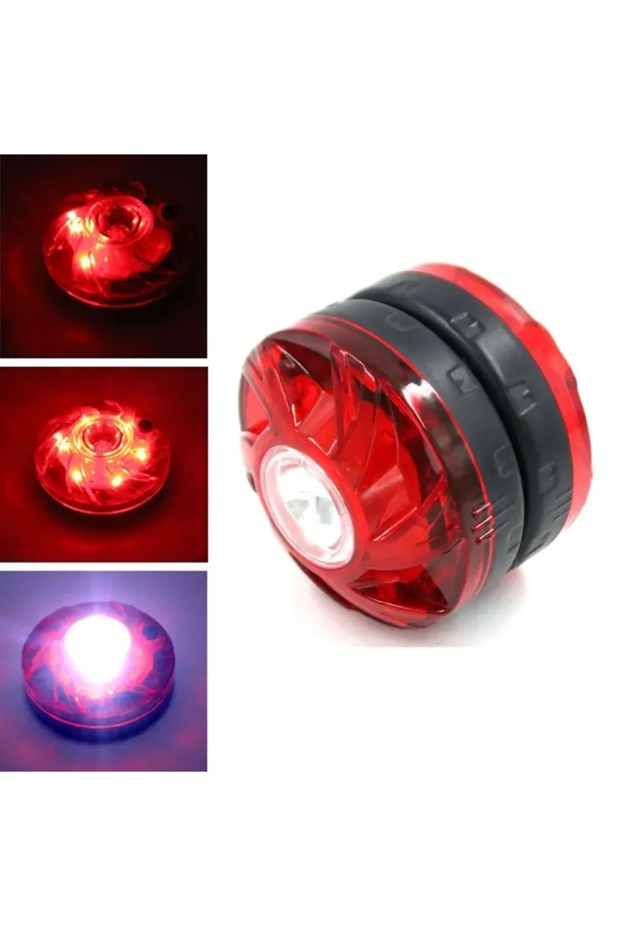 Pil ile Çalışan - Araç - İş Makinesi - Kepçe-Traktör İkaz Işığı - Kırmızı Ledli Flaşör + El feneri