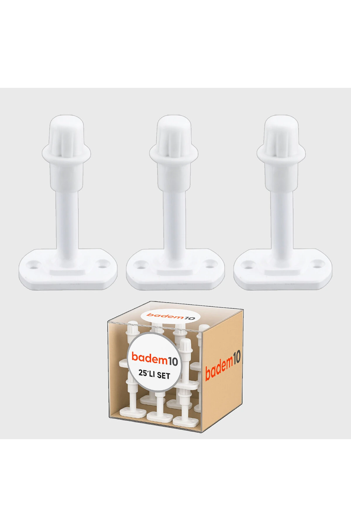 Beyaz 25 ADET Silikon Kapı Pencere Tamponu Kapı Pencere Arkası Vidalı Duvar Boya Koruyucu Stoper