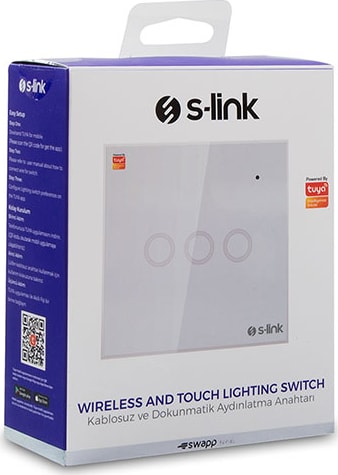Swapp SL-EG33 Kablosuz ve Dokunmatik Aydınlatma Anahtarı 3lü Wifi Tuya Destekli