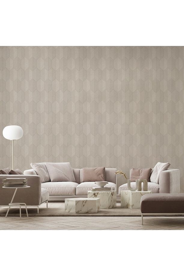 Duvar Kağıdı Geometrik Desenli Non-woven Kağıt Taban Vinil Kaplı