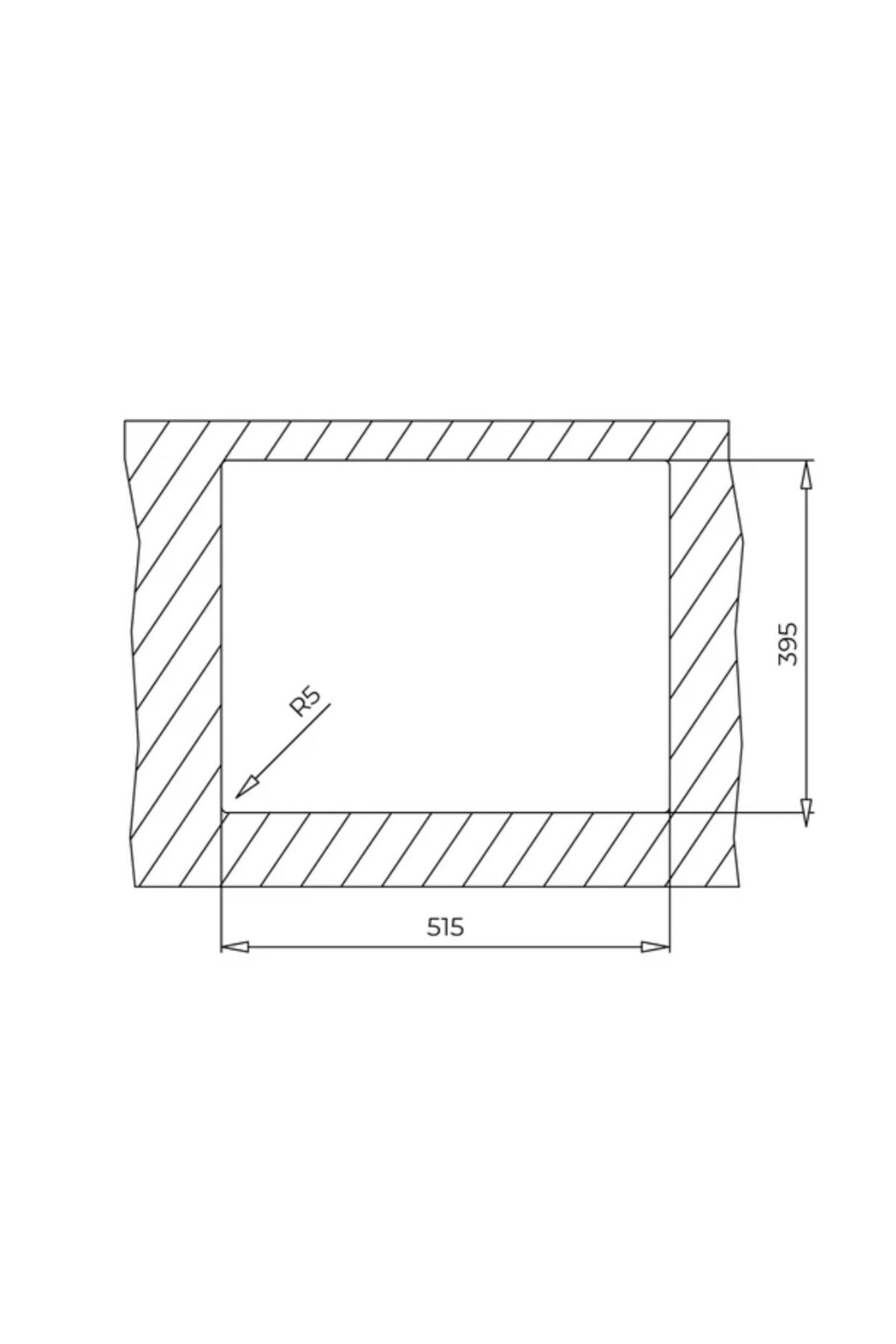 Square 560 Tezgah Altı Siyah Granit Evye
