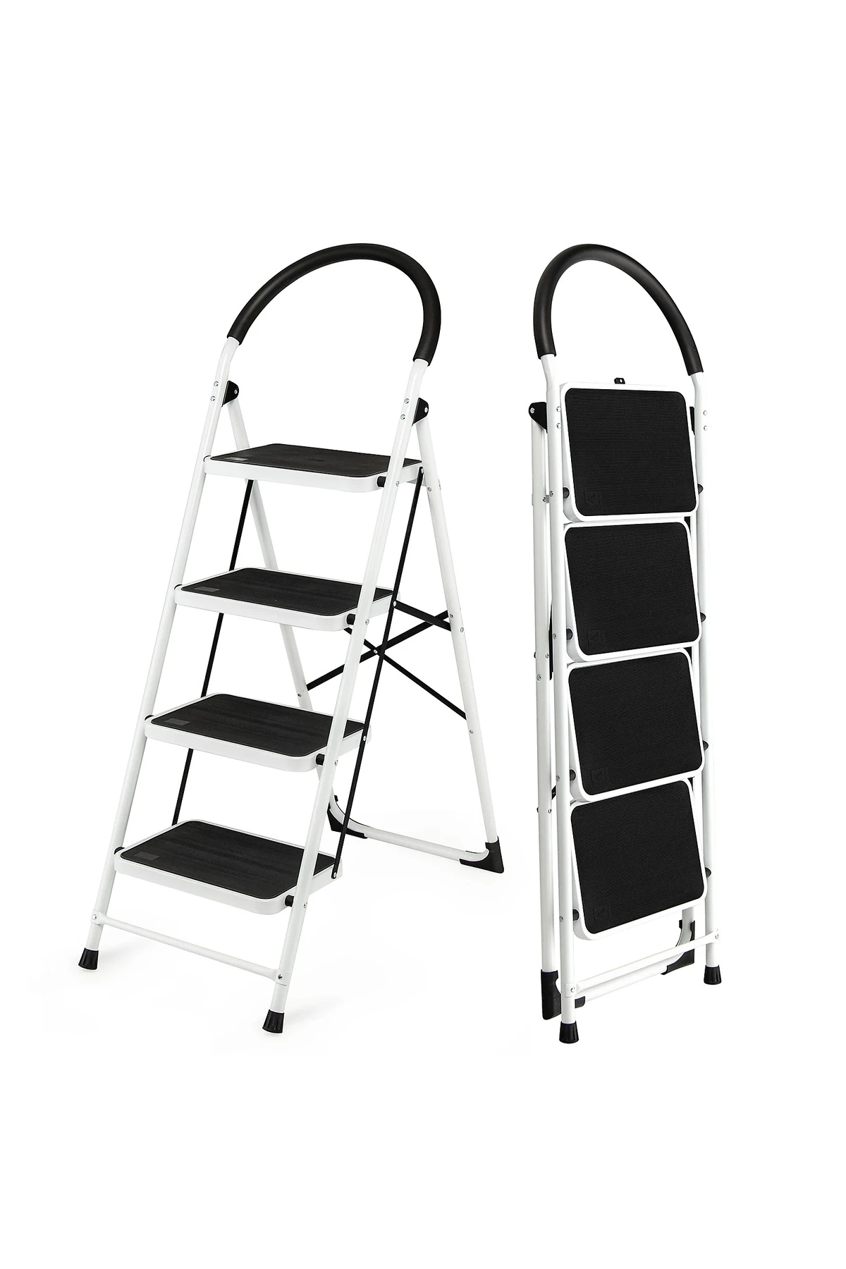 ÇELİK 4 BASAMAKLI GENİŞ BASAMAKLI KATLANIR YER KAPLAMAZ MERDİVEN