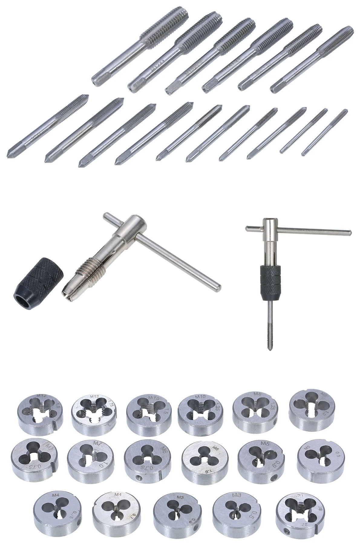 40 Parça Klavuz Pafta Seti Metrik Set İnce Diş Açma Seti 40 Parça Profesyonel Set