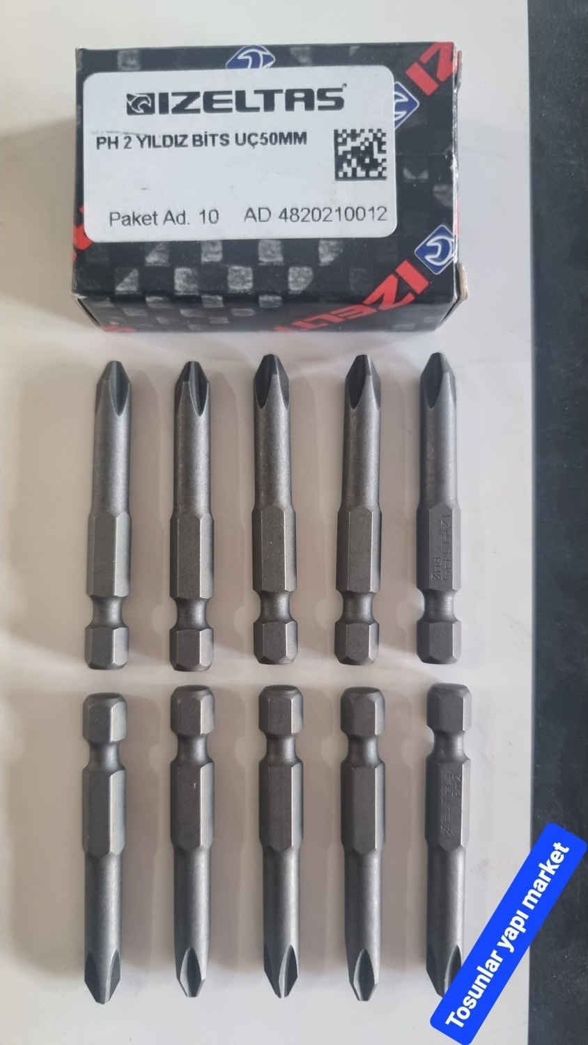 Izeltaş Ph2 x 50 mm Yıldız Bits Uç 10 Adet