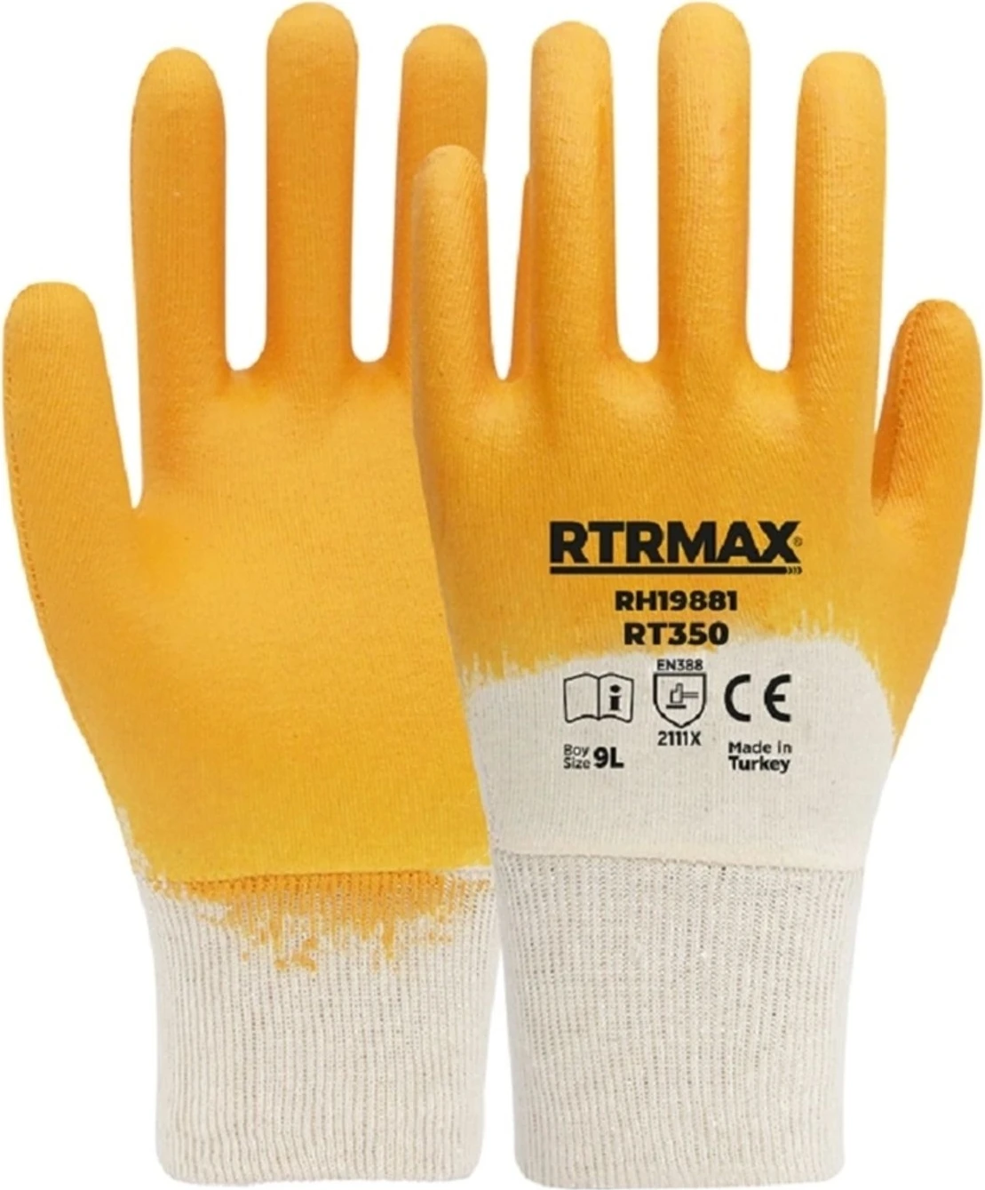 RH19881 Nitril Kaplı Pamuk Eldiven No:9