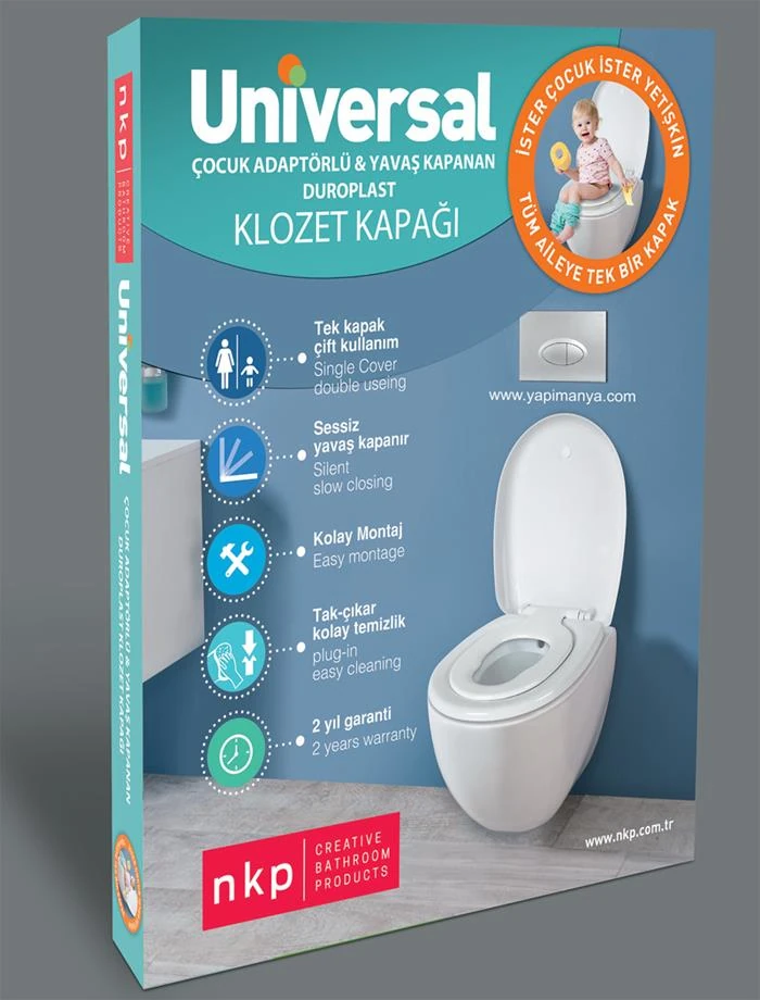 Adipa Nx2 Nkp Üniversal Çocuk Adaptörlü Yavaş Kapanır Klozet Kapağı