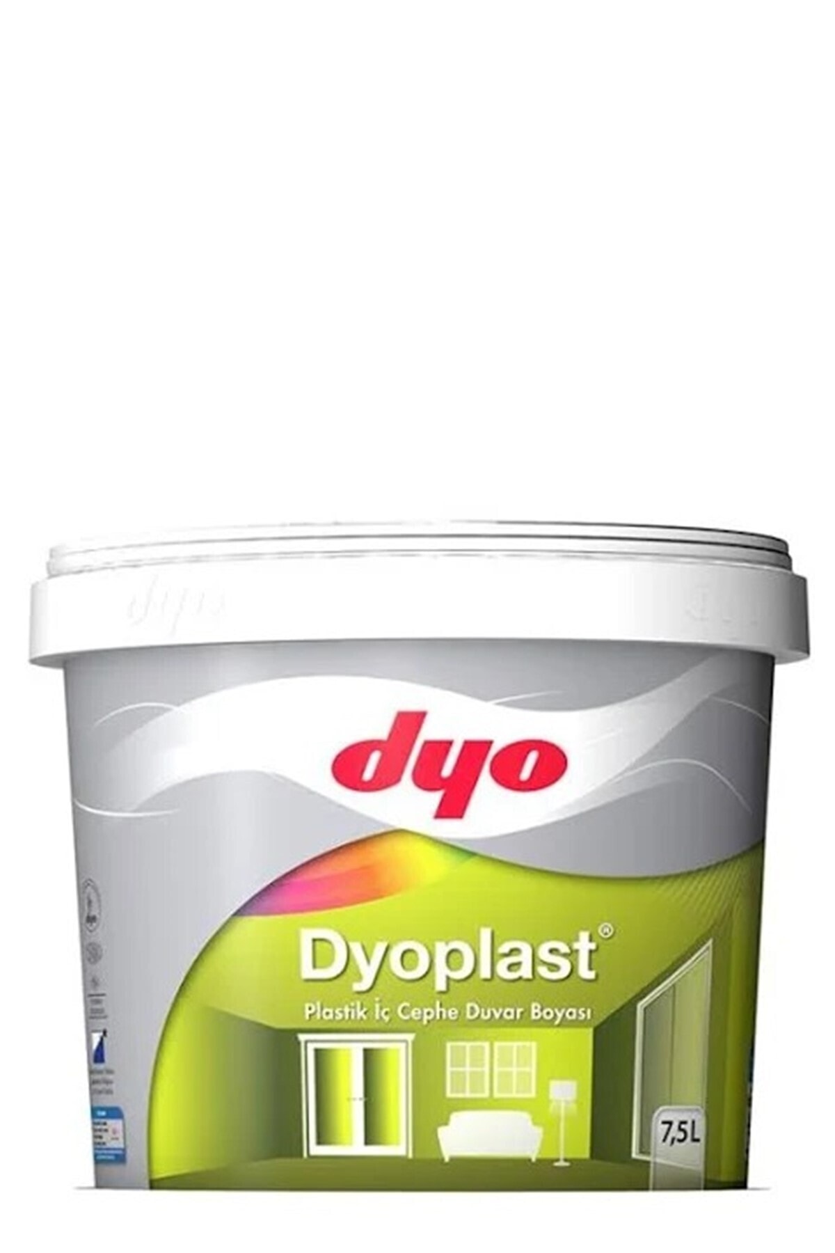 DYO Plast Plastik Iç Cephe Duvar Boyası 0001 Beyaz 7,5 Lt