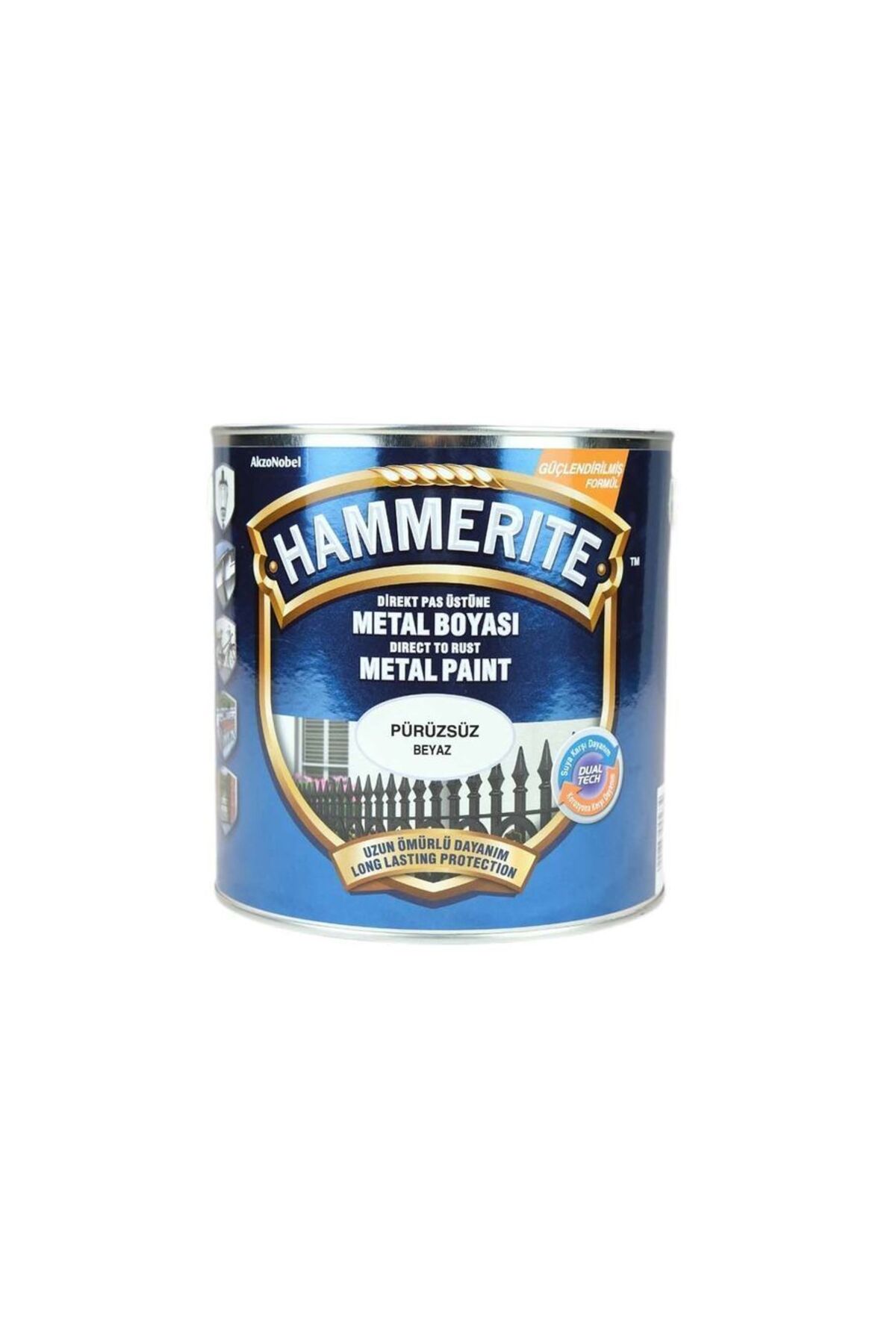 Hammerite Pas Üstü Metal Boyası Düz Beyaz 2,5Lt
