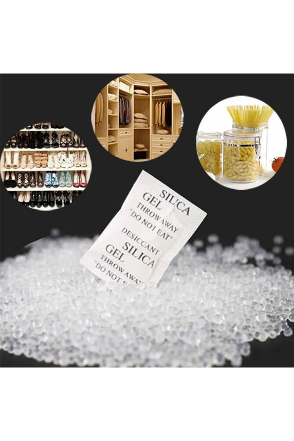 5 Gr 50 Adet Silikajel Nem Alıcı Silika Jel Rutubet Önleyici Küf Giderici Silica Gel