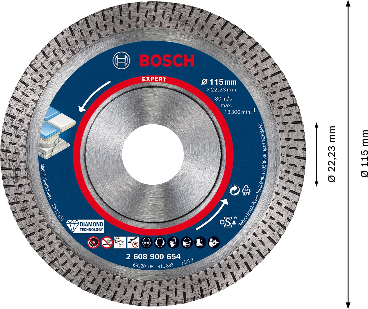 BOSCH Expert Hardceramic Elmas Kesme Diski 115 x 22,23 x 1,4 x 10 mm