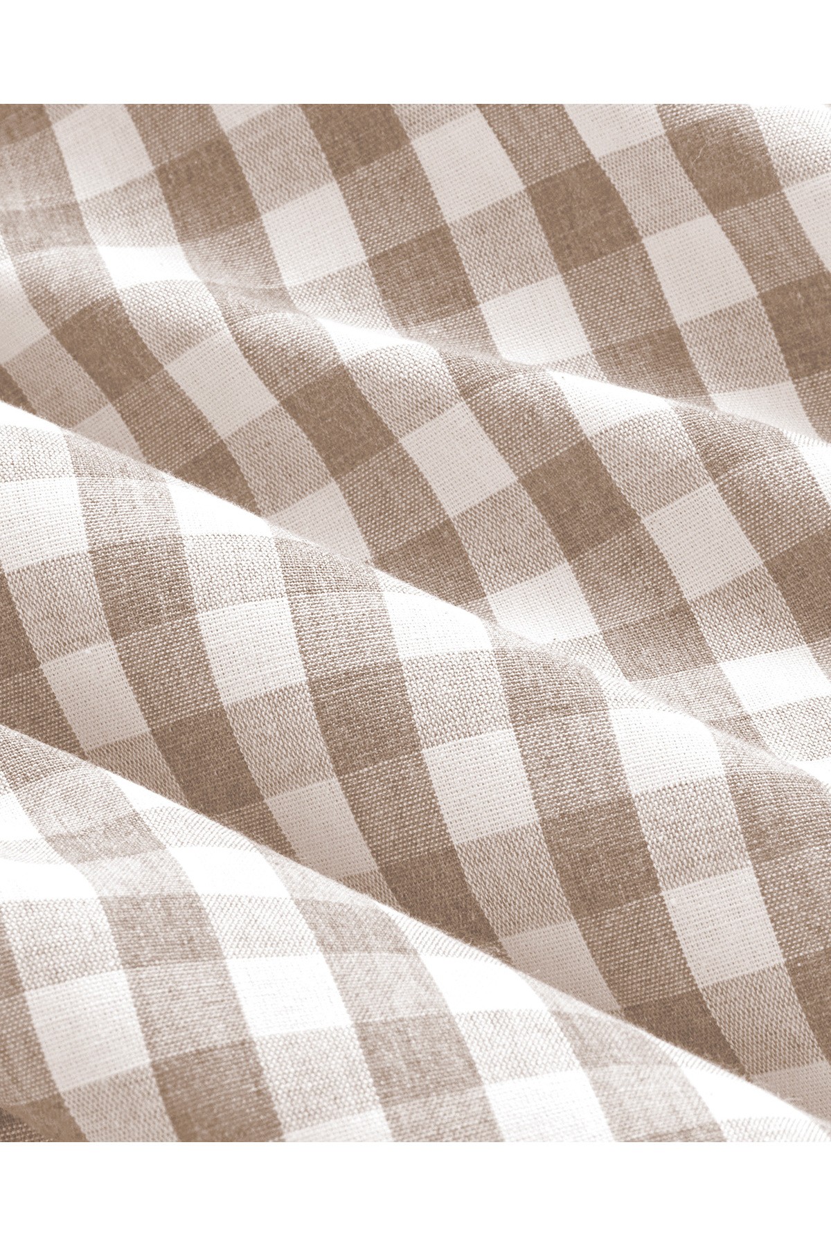 Clouded Grid İpliği Boyalı Çift Kişilik Nevresim Takımı 200x220 cm Bej