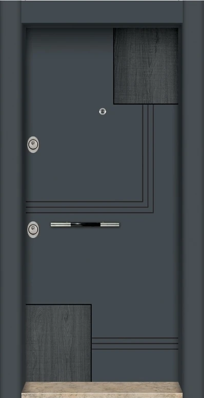 Antrasit Çelik Kapı TEZ1595 Sol Açılım