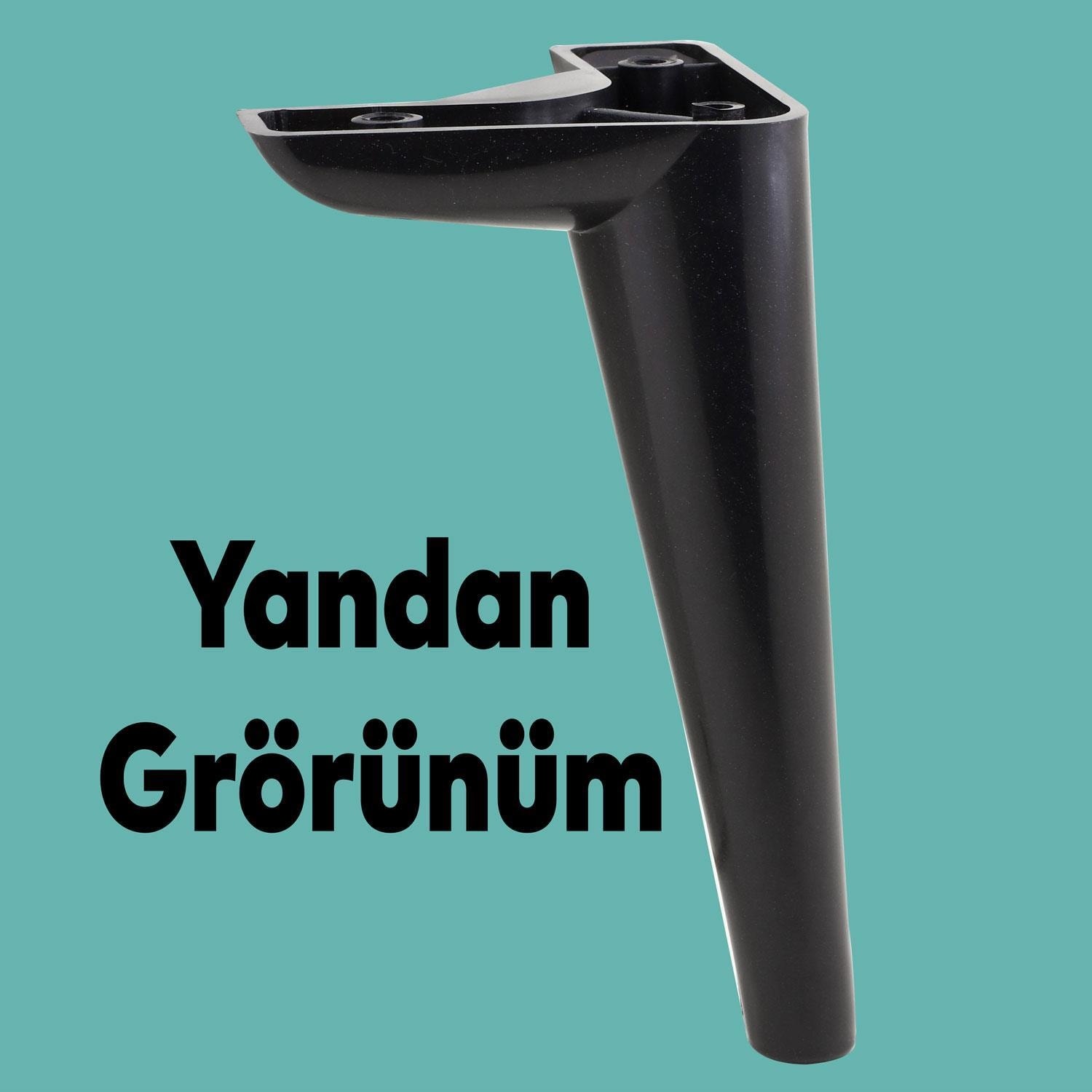 Lüks Mobilya Kanepe Sehpa Tv Ünitesi Koltuk Ayağı 19 cm Siyah Baza Ayak