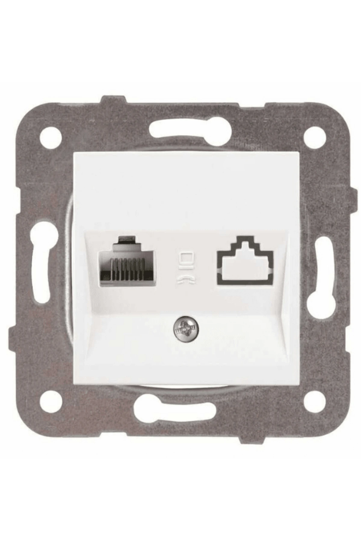 Viko Karre Tekli Nümeris Telefon Prizi Cat3 Beyaz (Çerçeve Dahil) 90967013 (2 Adet)