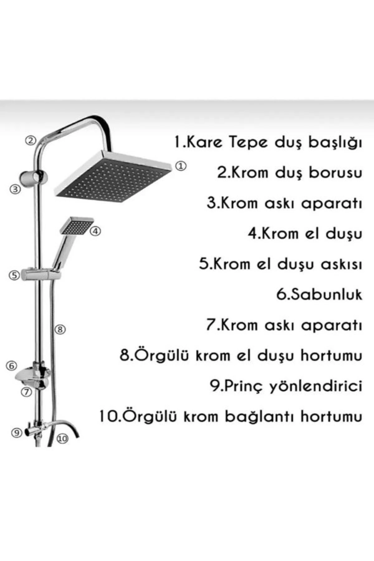 Lüks Kare Gümüş Yağmurlama Robot Tepe Duş Seti Duş Başlığı Takımı