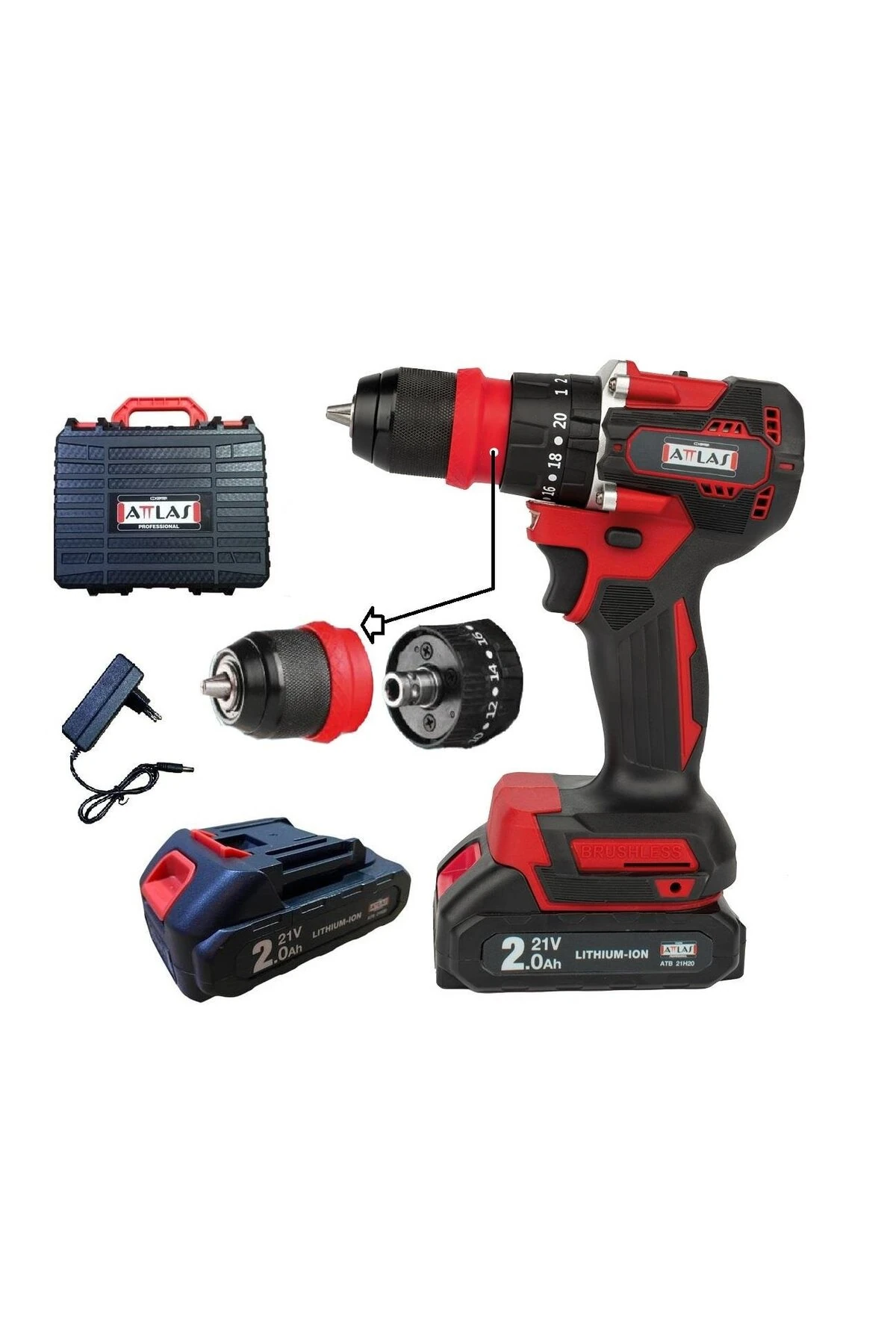 Atb 21 Blpdx-202c 2 x 2.0 Ah Çift Akülü Kömürsüz Darbeli Matkap - A0104098