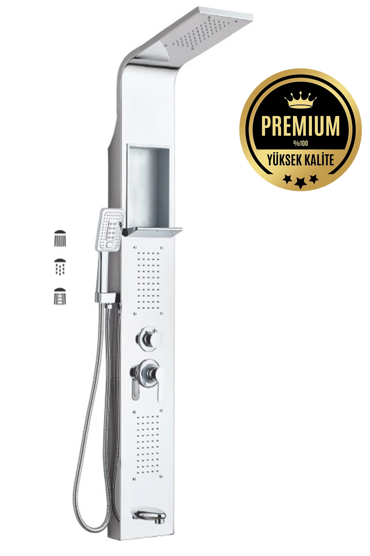 Paslanmaz Çelik Duş Paneli, Robot Duş, Duş, Duş Fiskiyesi, Masajlı Duş Seti Krom Renk