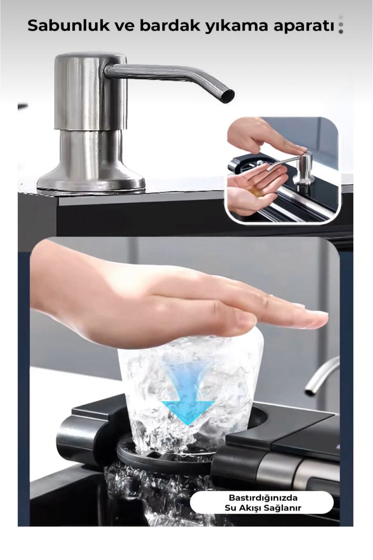 Evole Dijital Ledli Akıllı Eviye Seti 7 Fonksiyonlu Su Çıkış