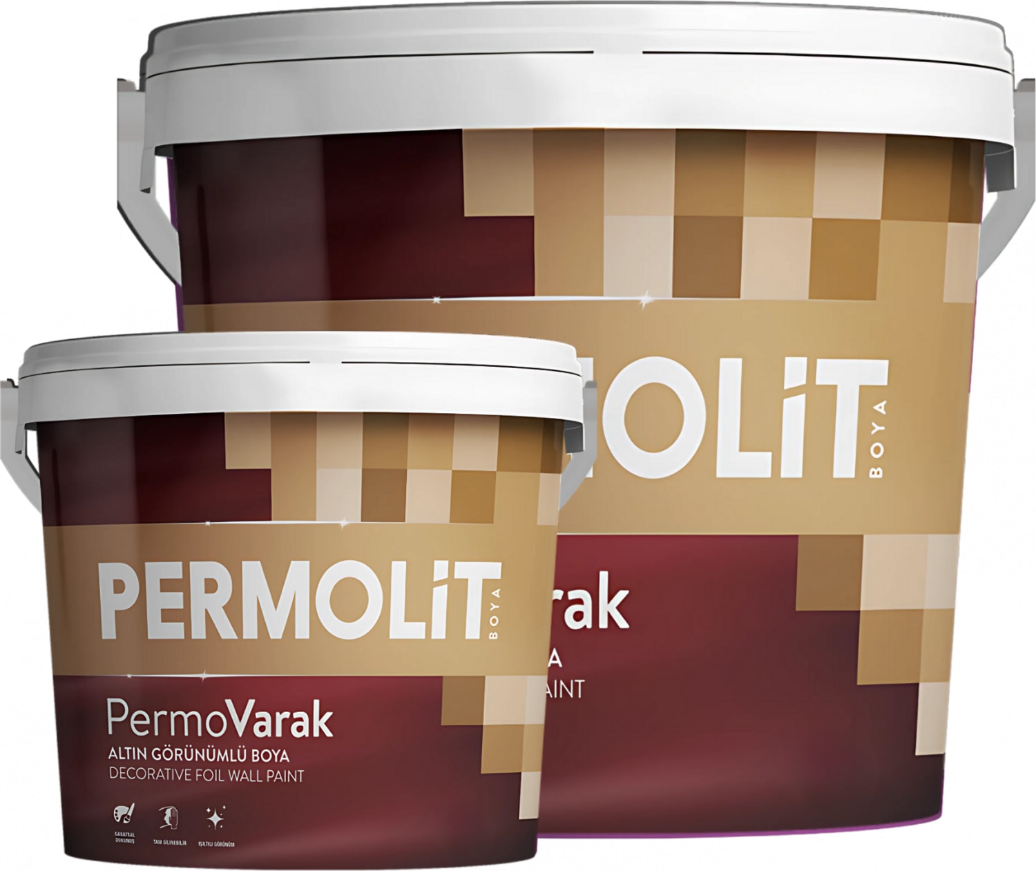 Permovarak Silikonlu Su Bazlı Altın Görünümlü Boya 0,75L - 2,5l | Iç - Dış Cephe Boyası Altın Varak