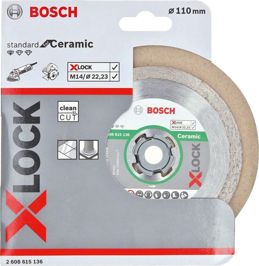 BOSCH - X-Lock - Standard Seri Seramik Için Elmas Kesme Diski 110 mm