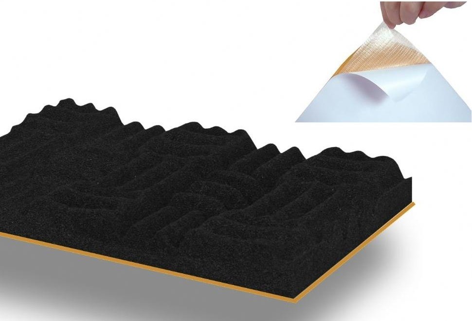 Yapışkanlı Yanmaz Akustik Sünger 50DNS 100CM x 100CM