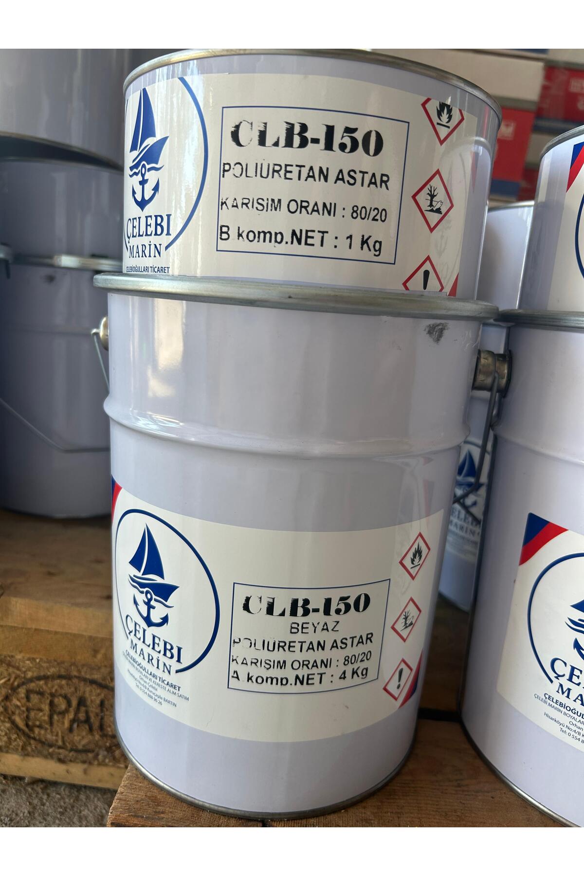 ÇELEBİ MARİN POLİÜRETAN ASTAR BOYA BEYAZ 5 KG