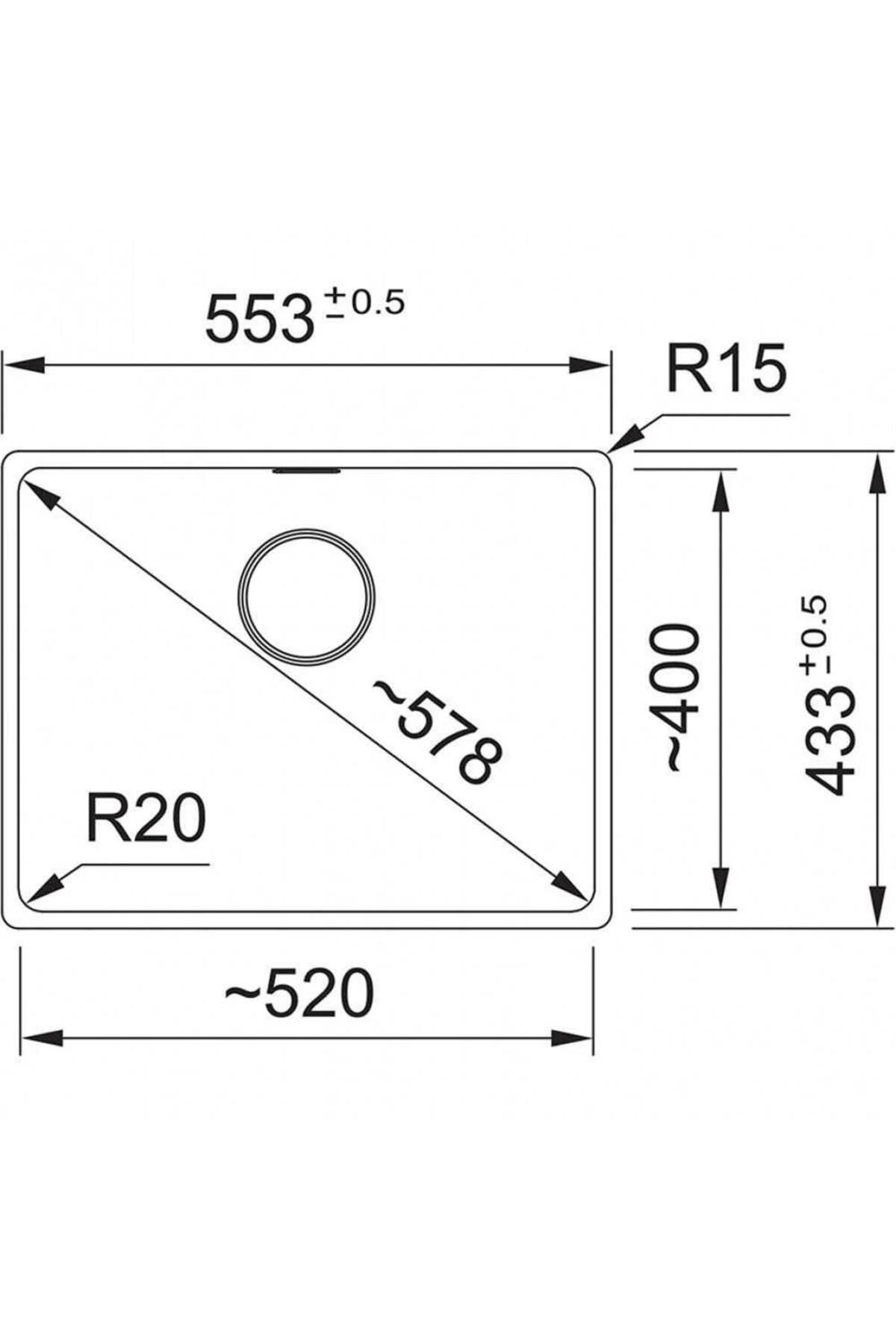 Granit Eviye Tek Gözlü Damlalıksız Bx Maris Mrg 210/110-52 Nero F125.0688.487k