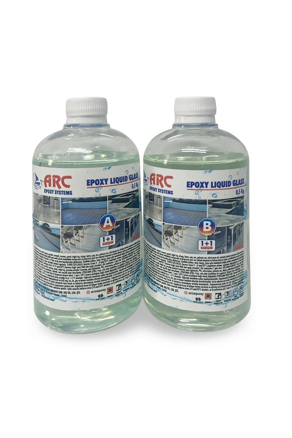 Epoksi Lıquıd Glass Sıvı Cam -Ultra parlak şeffaf su yalıtım ve kaplama reçinesi 1 KG KIT