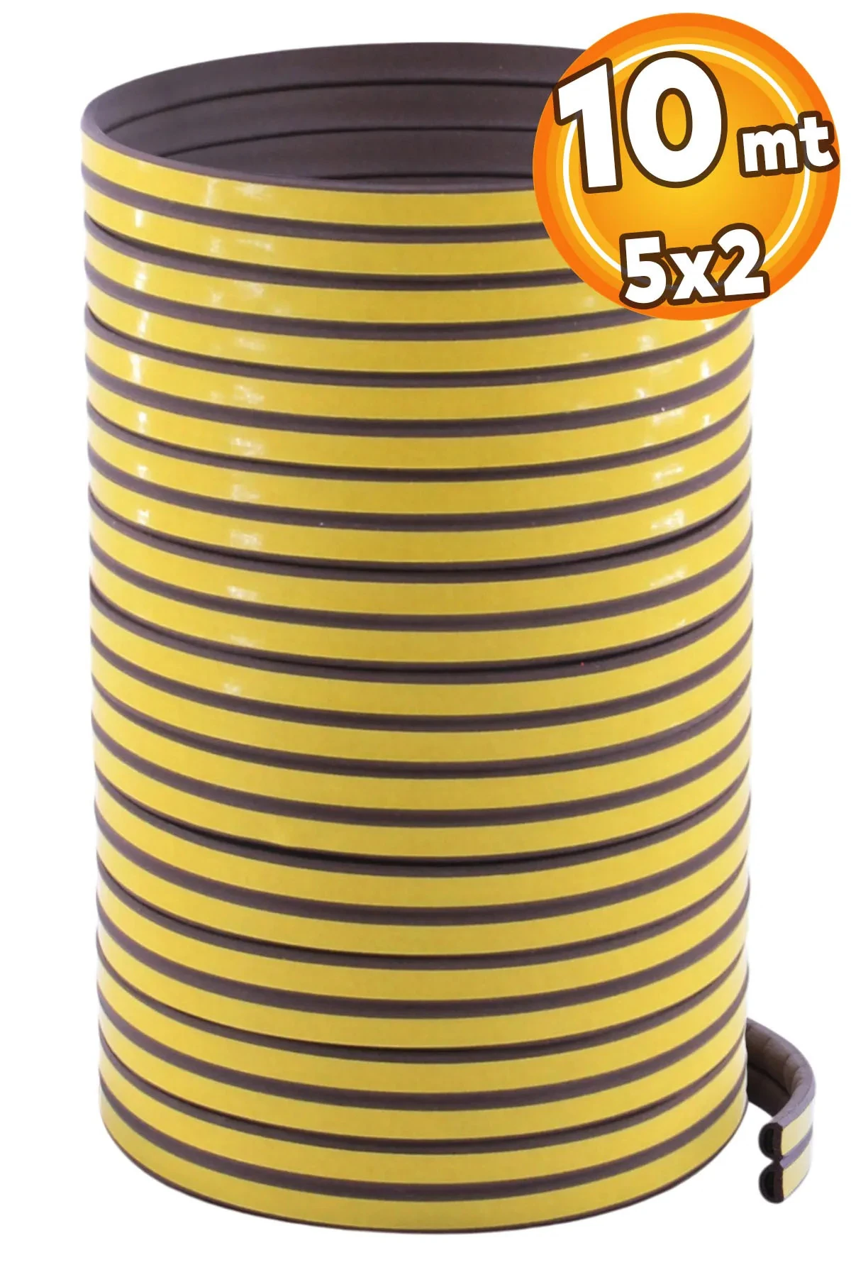 Kapı-pencere Isı Yalıtım Fitili - Yapışkanlı Izolasyon Contası 10(5X2) Metre-kahverengi