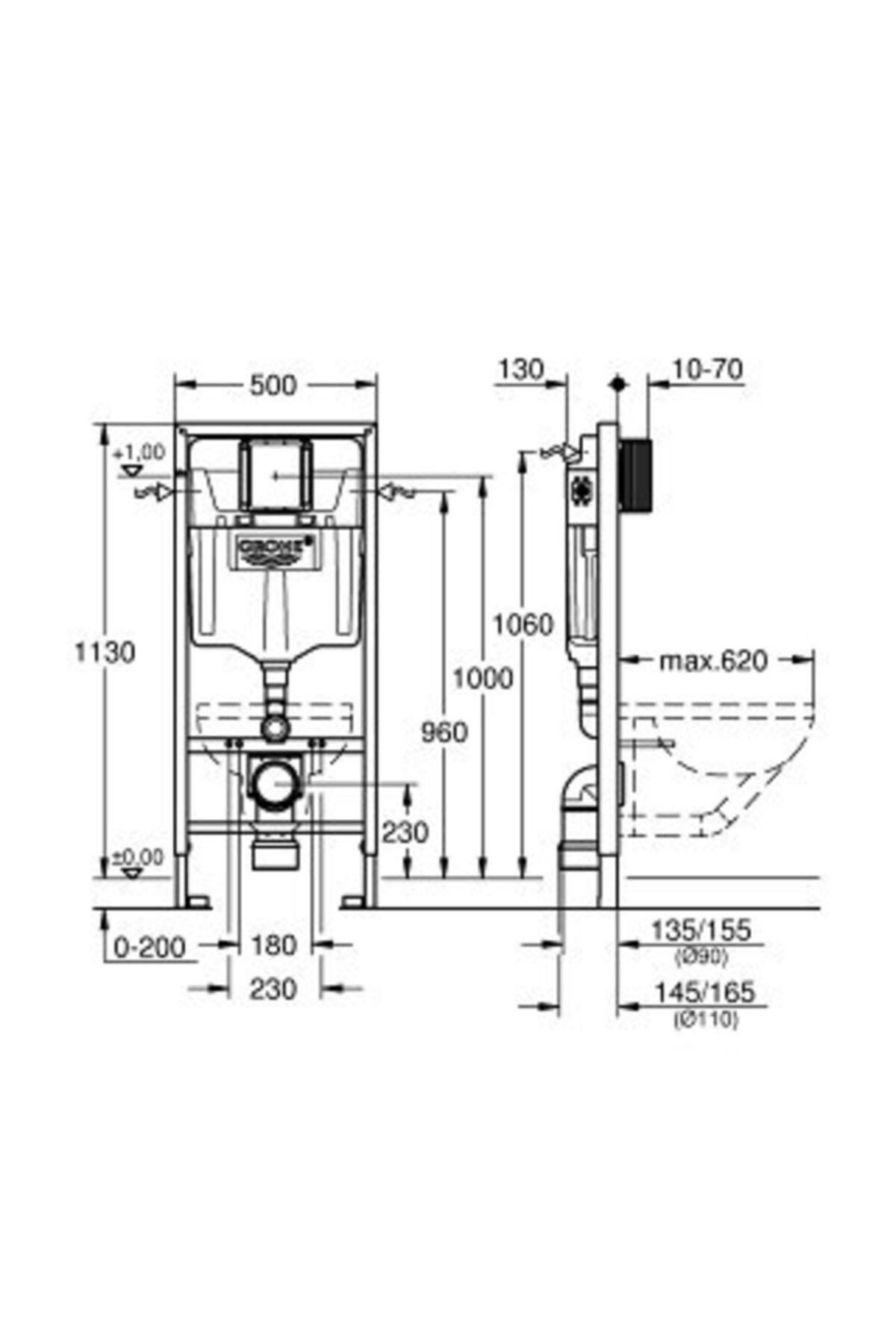 Rapid Sl Gömme Rezervuar Pnömatik Alçıpan Tipi 13 Cm - 38528001