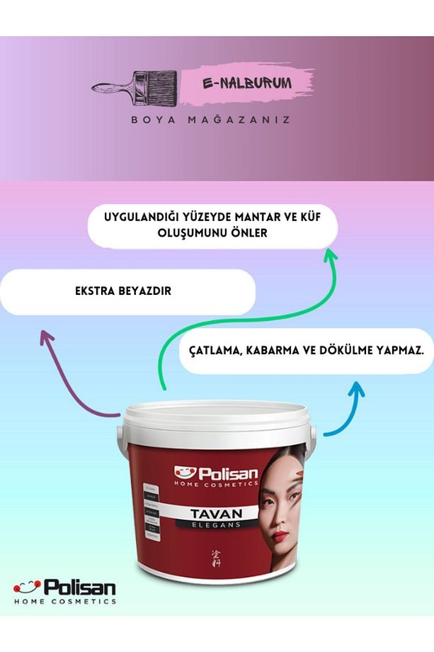 Elegans Extra Beyaz Küf Önleyici Antibakteriyel Tavan Boyası 17.5Kg-BEYAZ