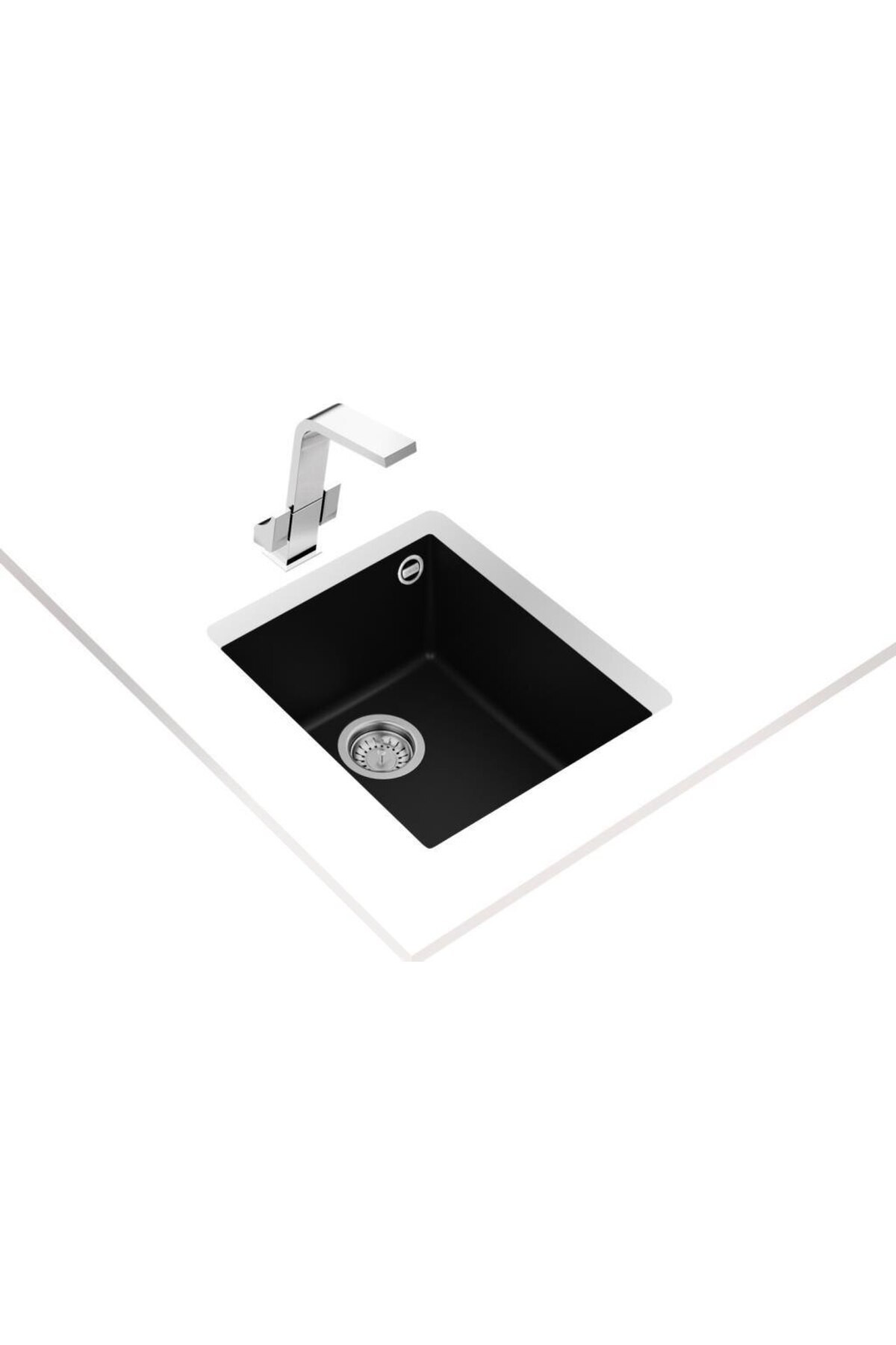 Square 40.40 Tg Tezgah Altı Siyah Granit Evye