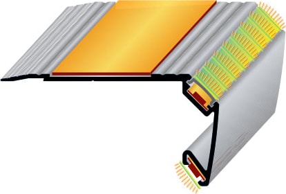 Alüminyum Işıklı Merdiven Profili 78x40mm (35mm Titan Kaydırmaz Bant) BOY3m