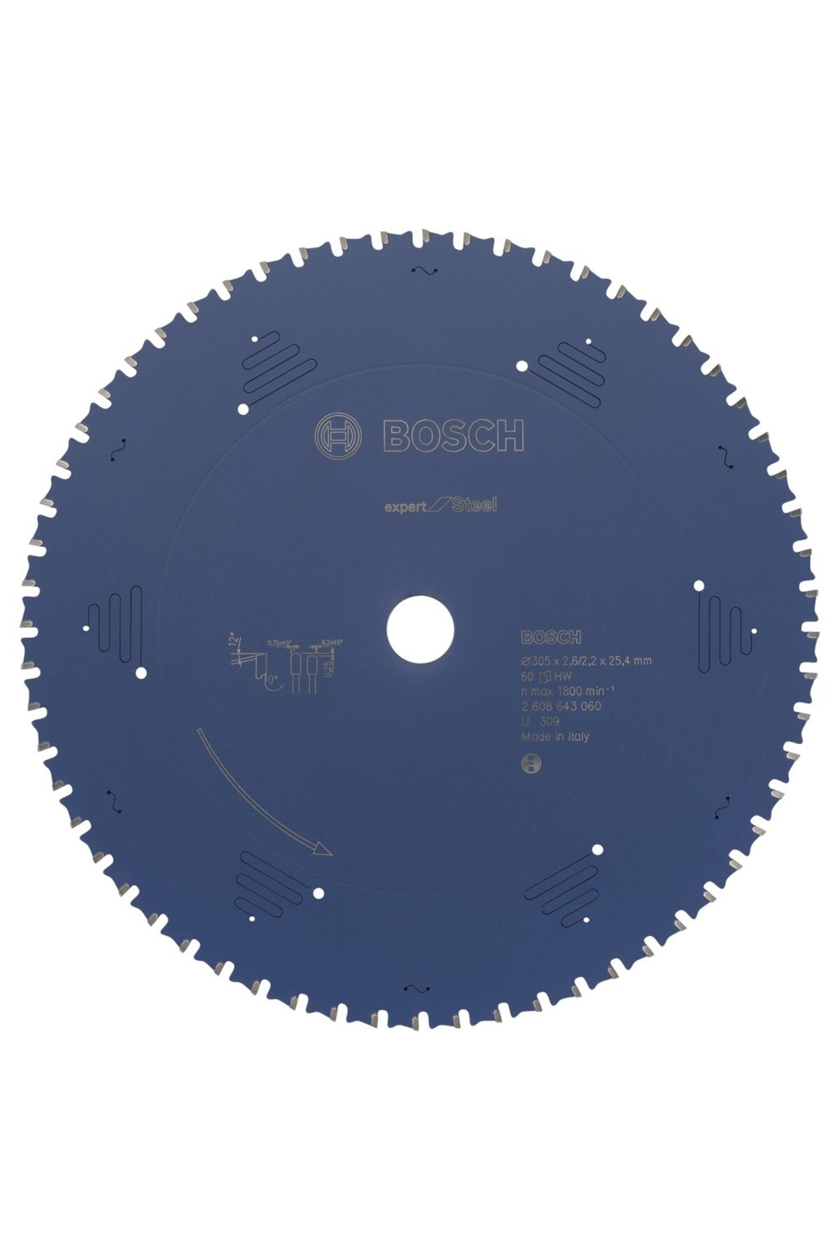 Expert Metal Için Daire Testere Bıçağı – 305*25,4*2,6 Mm 60 Diş – 2608643060