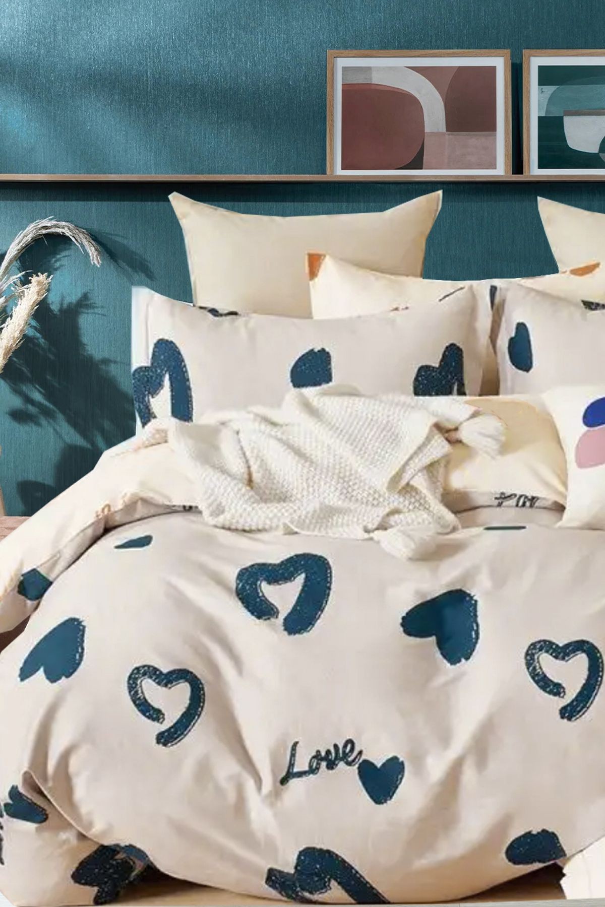 Lastikli Çarşaflı Nevresim Takımı Tek Kişilik Amore Gri
