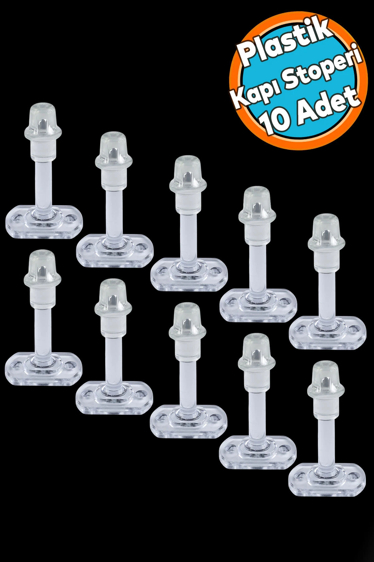 Şeffaf Plastik Kapı Pencere Arkası Tampon 8 CM Vidalı Duvar Koruyucu Silikon Stoper 10 Adet