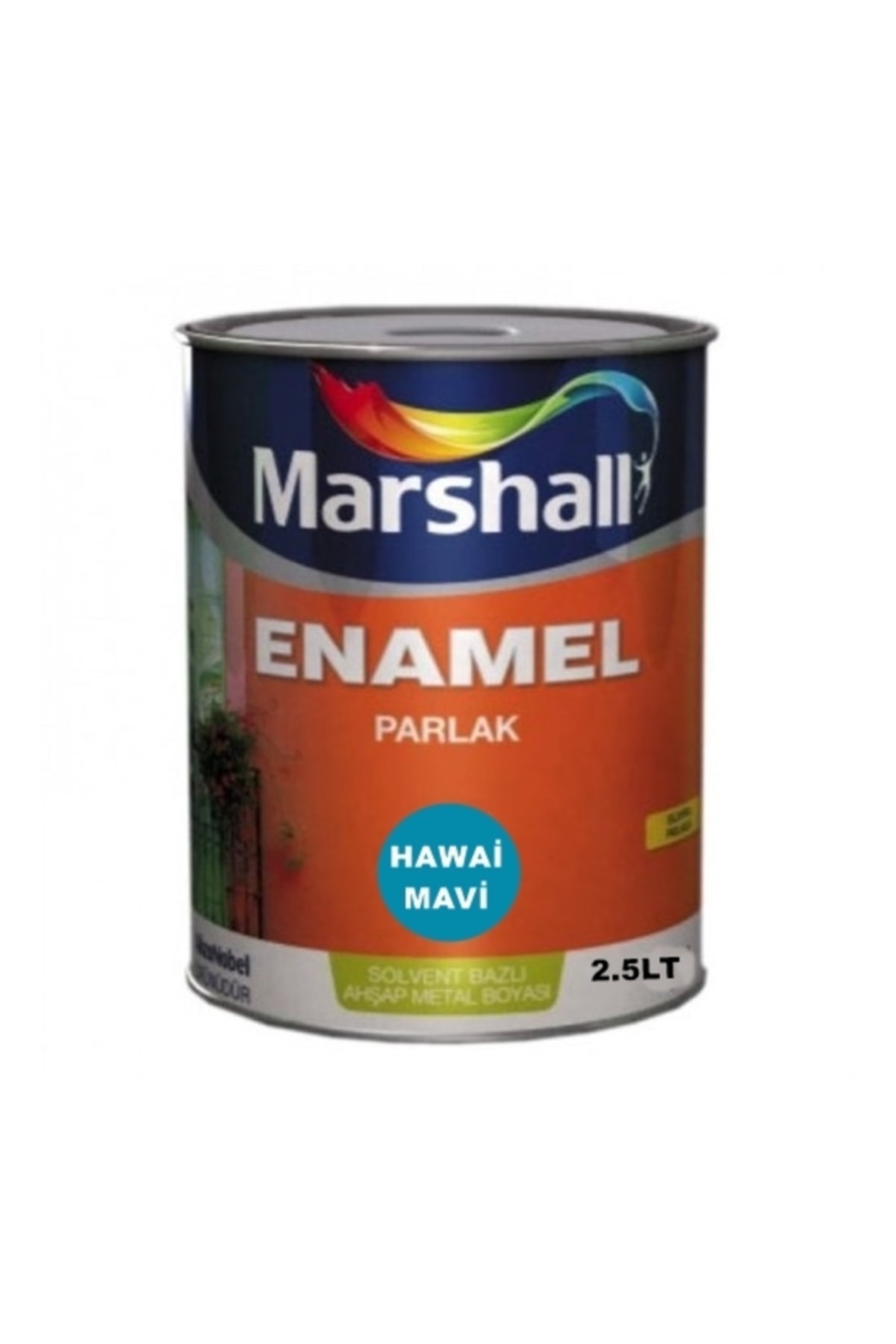 Enamel Parlak Sentetik Yağlı Boya 2,5 Lt Hawai Mavi