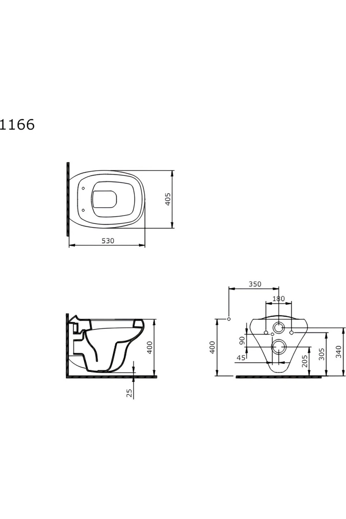 Fenice Rimless Asma Klozet 1166-001-0128,  Yavaş Kapak A0327-001