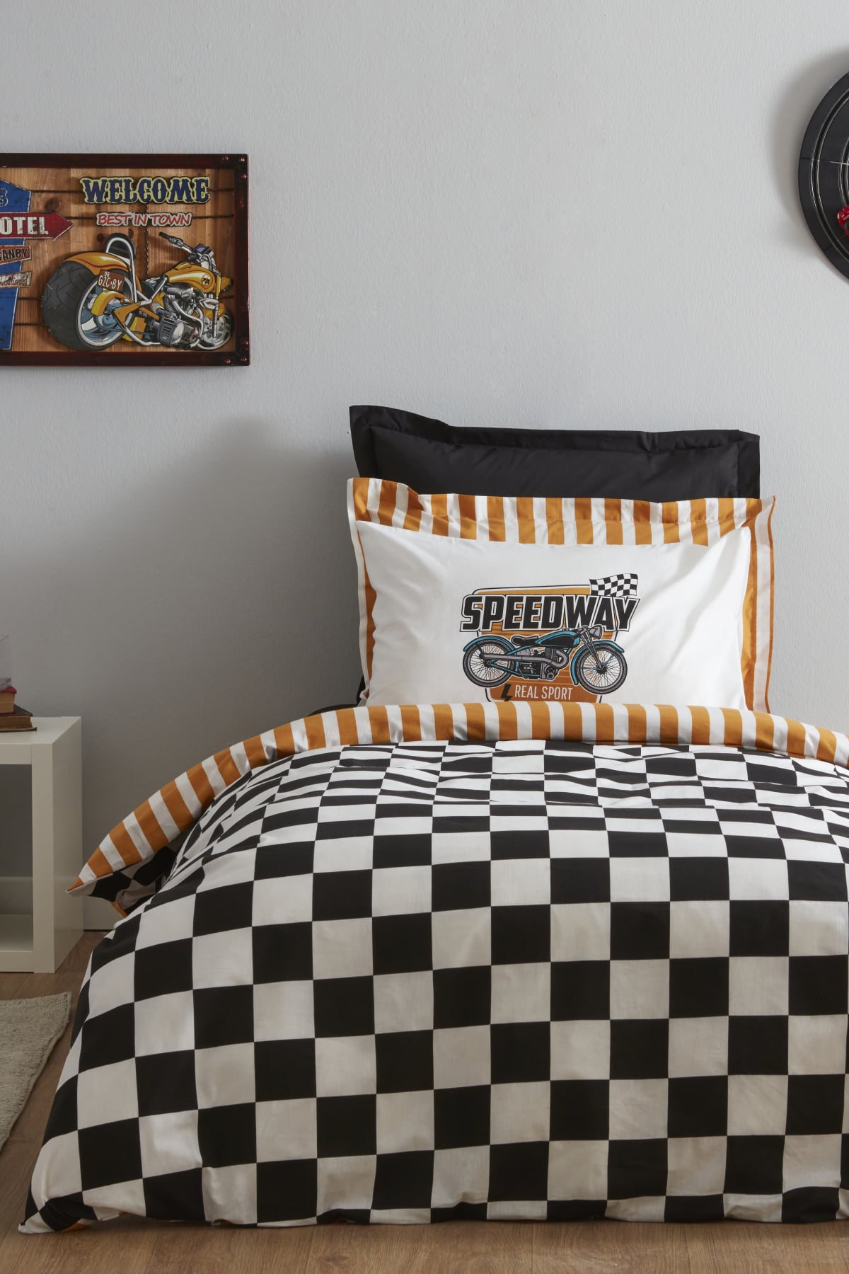 Young Speed Way %100 Pamuk Tek Kişilik Fitted Nevresim Takımı