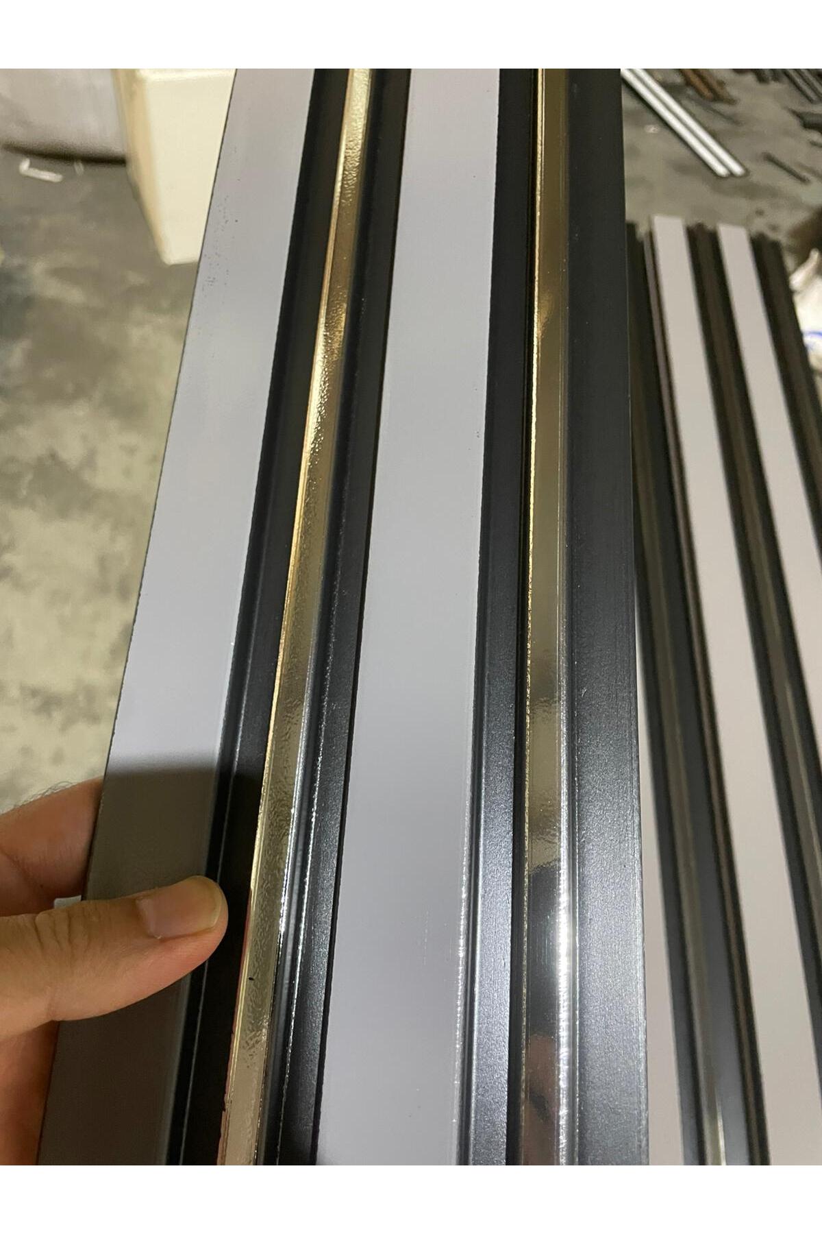 Lambiri ( 5 Adet 12x280 Cm) Antrasit Gümüş Model Ev, Ofis Pvc Duvar Paneli