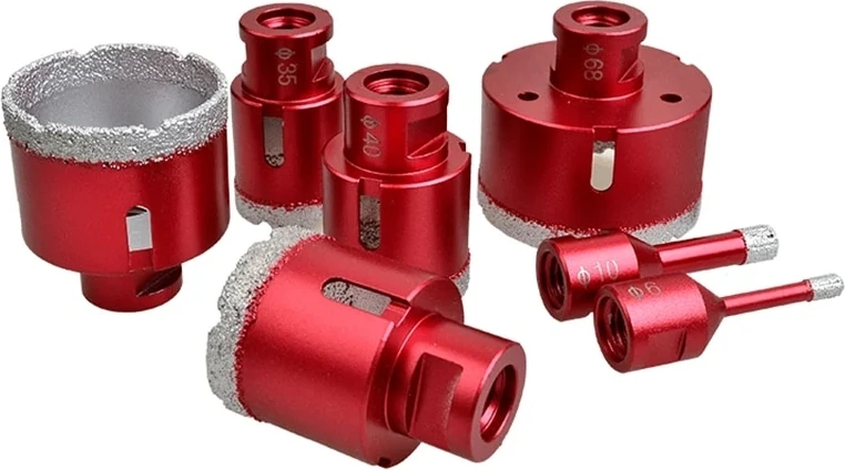 M14-KIRMIZI Tarzı 32MM Vakum Kaynaklı Elmas Delme Karot Uçları Seramik Fayans Delik Testere Granit Mermer Matkap Uçları M14 Iplik ile (Yurt Dışından)