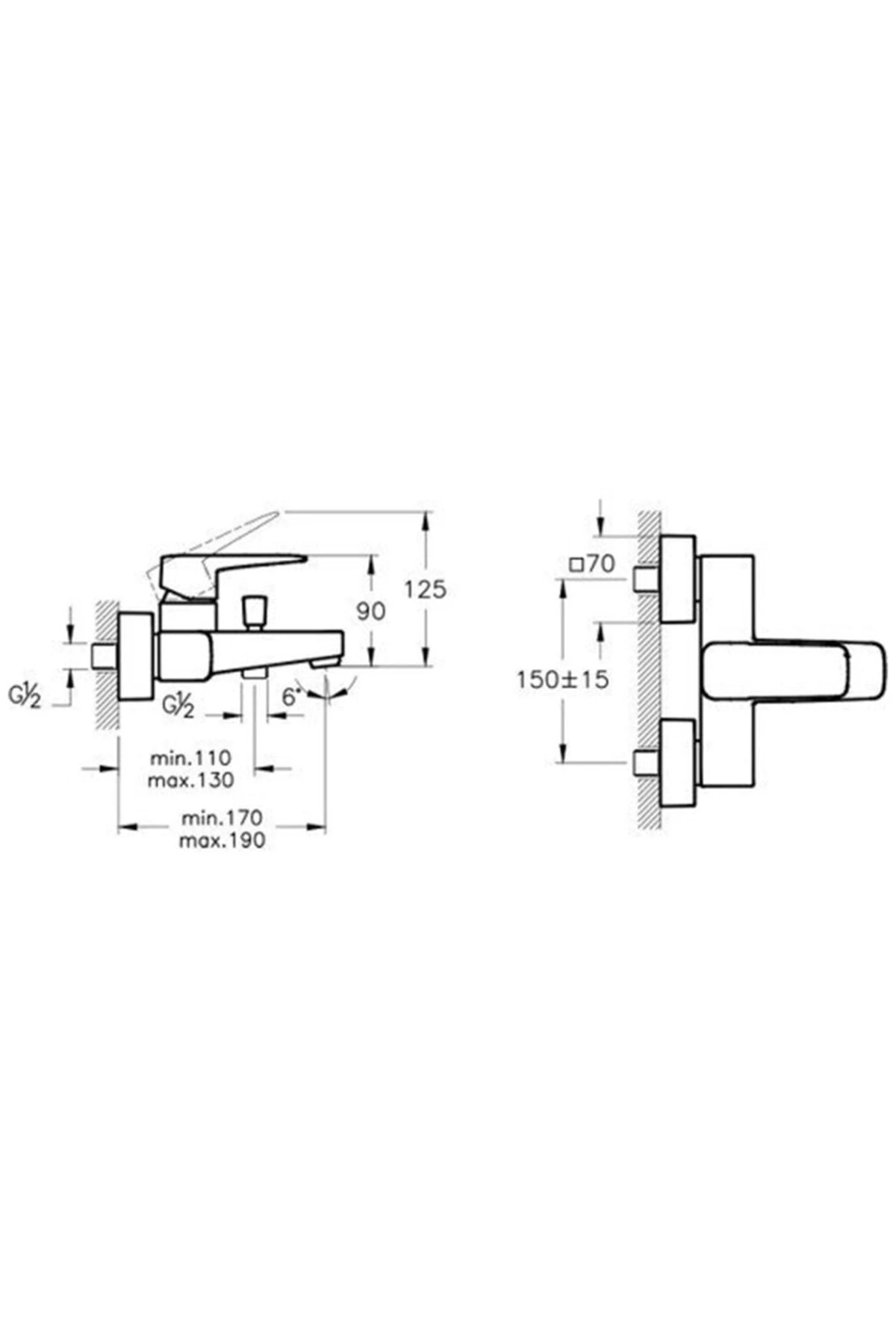 Root Square A42737 Banyo Bataryası, Krom