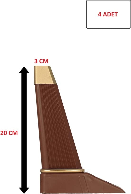 Koltuk Kanepe Ayağı Plastik Ayak Baza Ayağı Tv Ünitesi Ayağı Alyans Ayak Ceviz Renk 20 cm 4 Adet