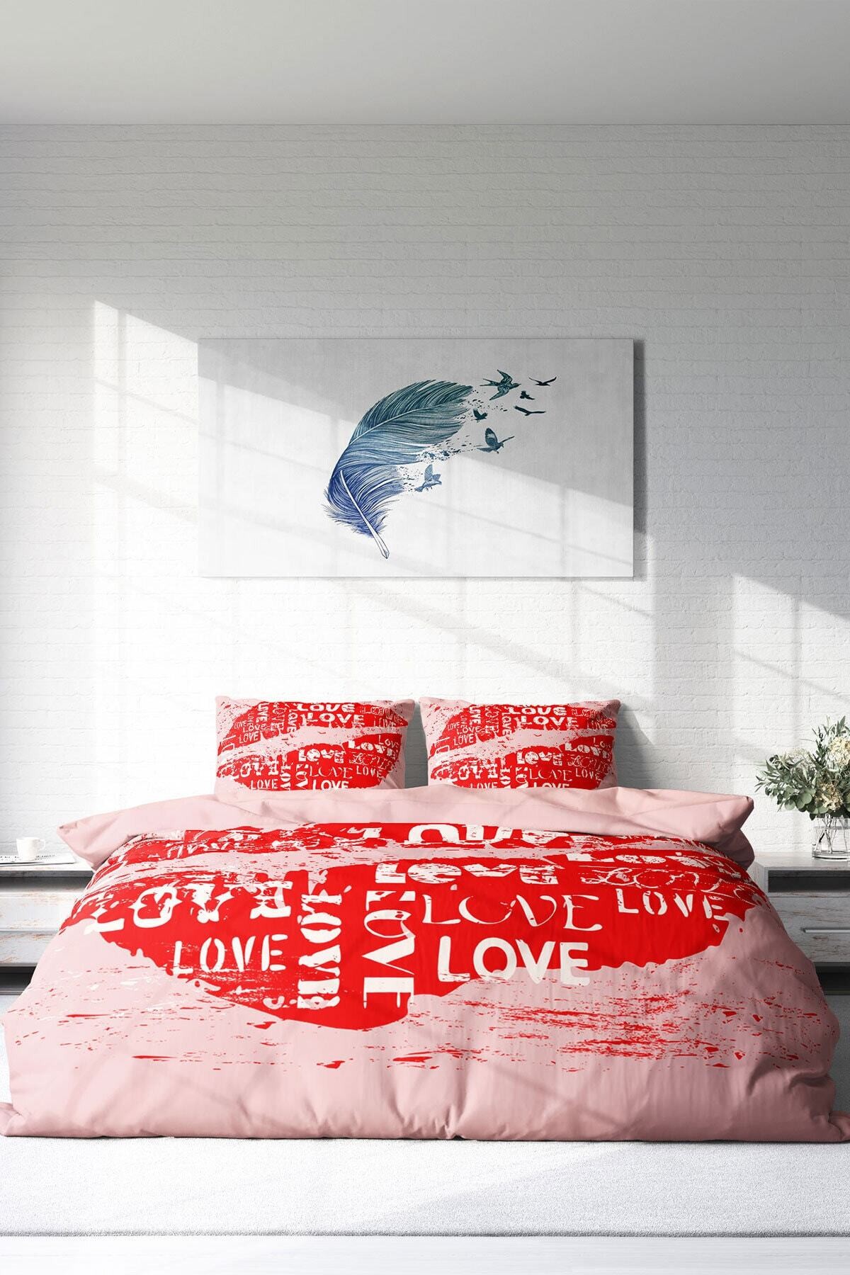 Kıng Sıze Sevgililer Günü I 3d Çift Kişilik Nevresim Takımı 220x240cm