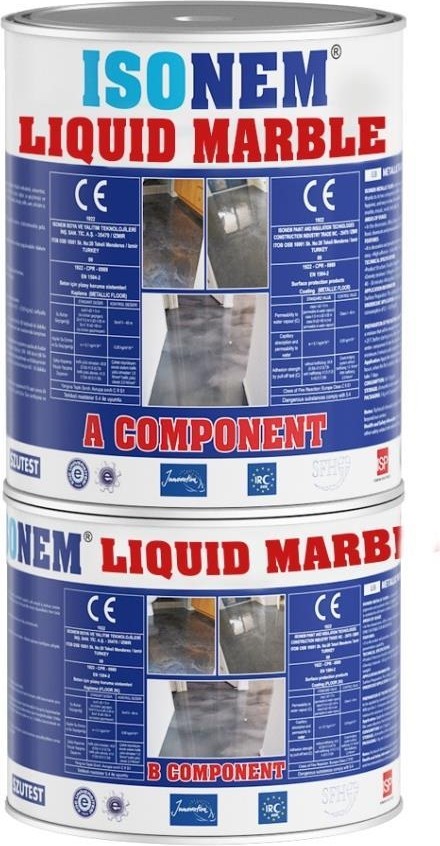 Isonem Liquid Marble Tezgah ve Zemin Kaplaması 2.5 kg Set Ocean Blue