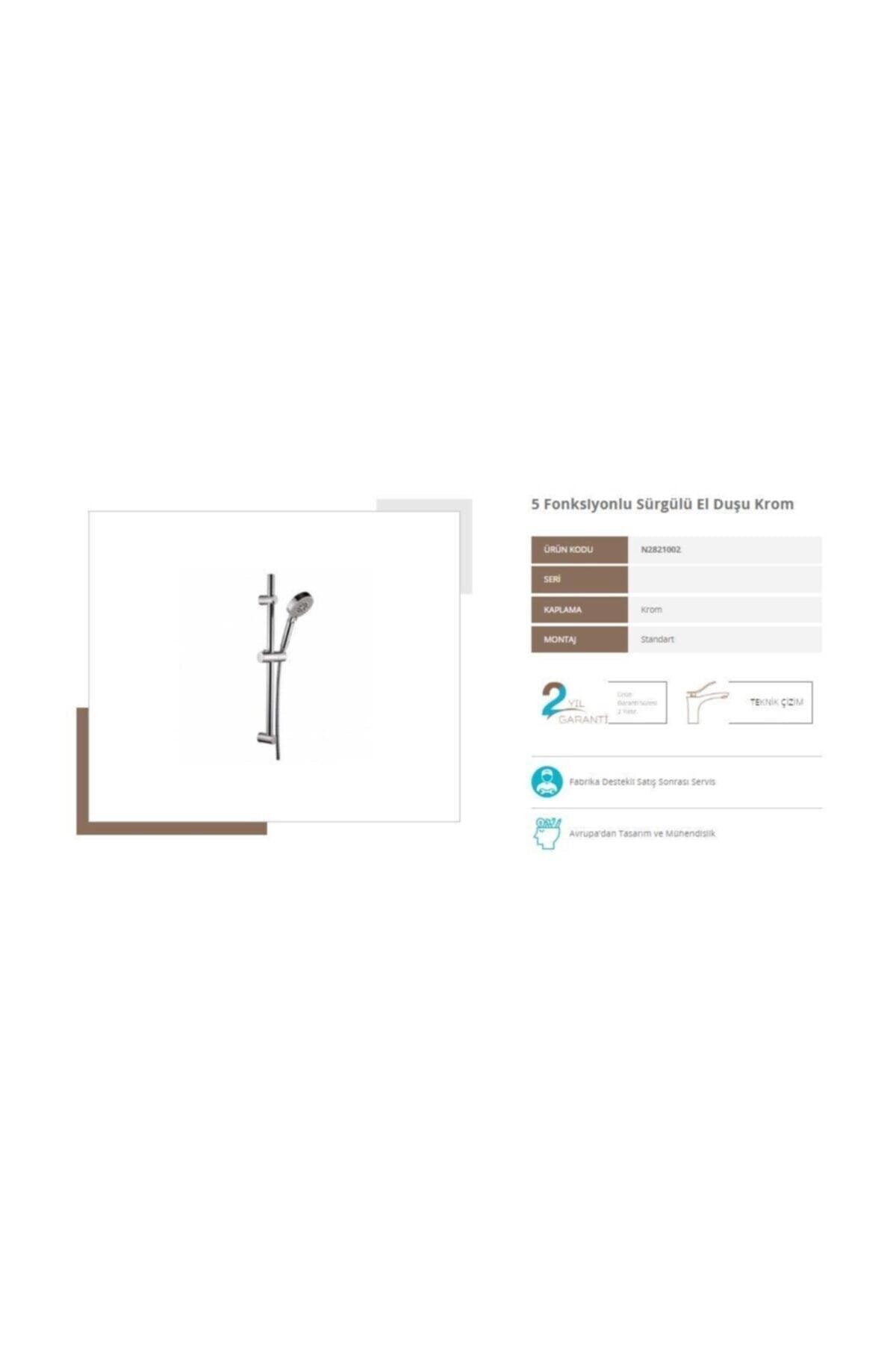Basics Sürgülü Banyo El Duş Sistemi N2821202 2 Yıl Garantili