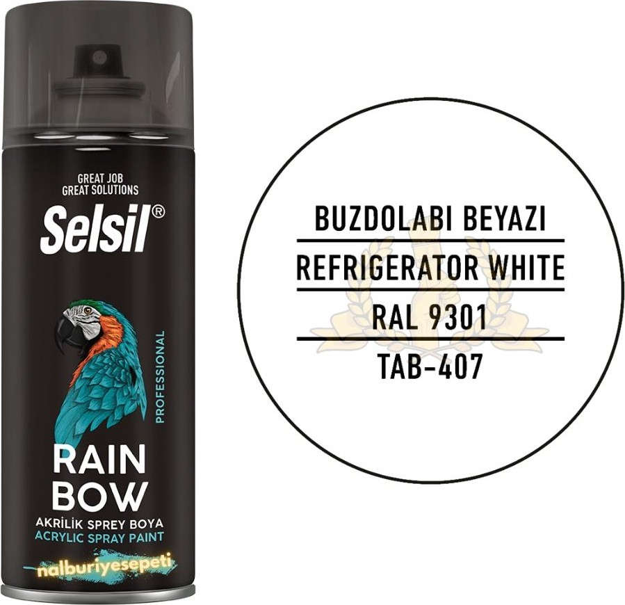 Rainbow Akrilik Sprey Boya Buzdolabı Beyazı 400 Ml. - Ral9301