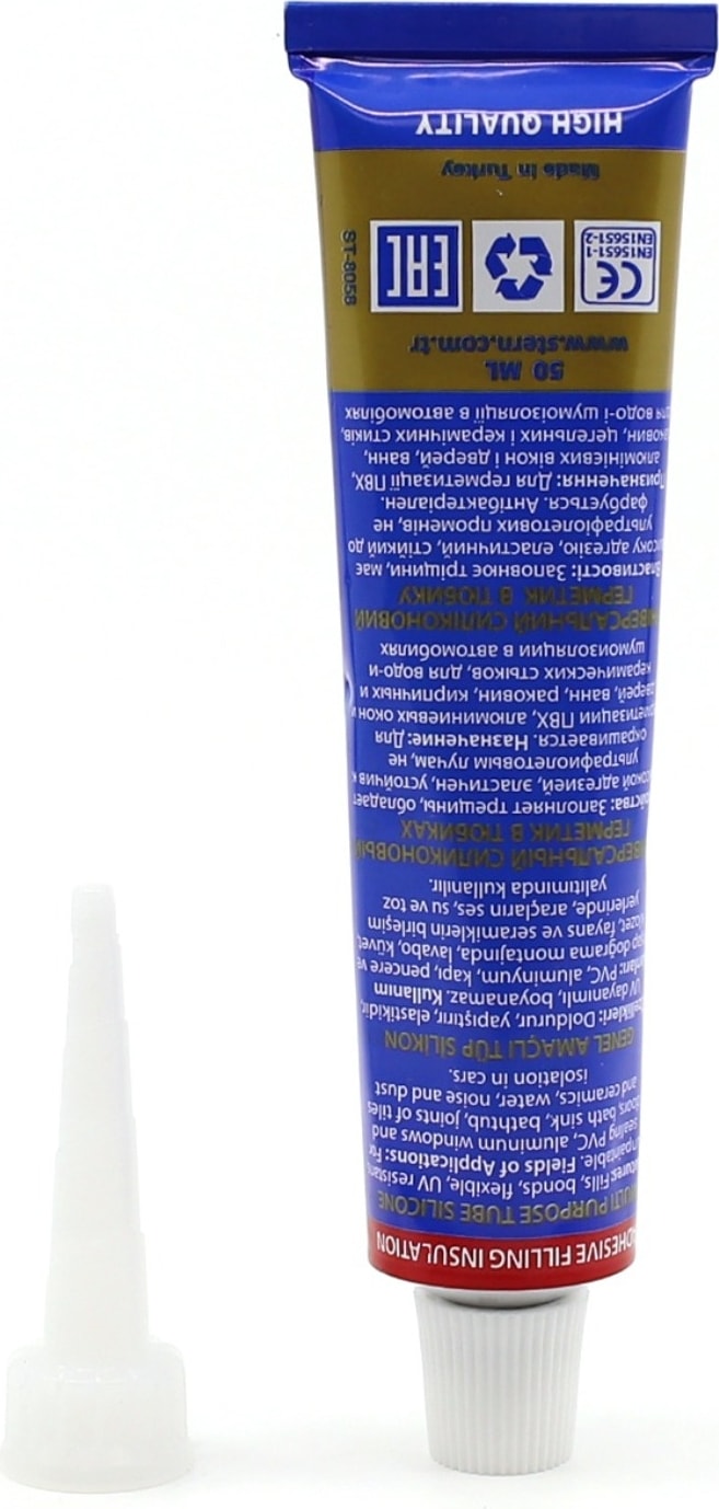 Genel Amaçlı Tüp Silikon 50 Gr Şeffaf -40° +180°