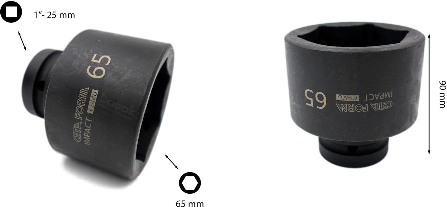 65 mm 1” 6 Köşe Havalı Lokma Anahtar C82-H65