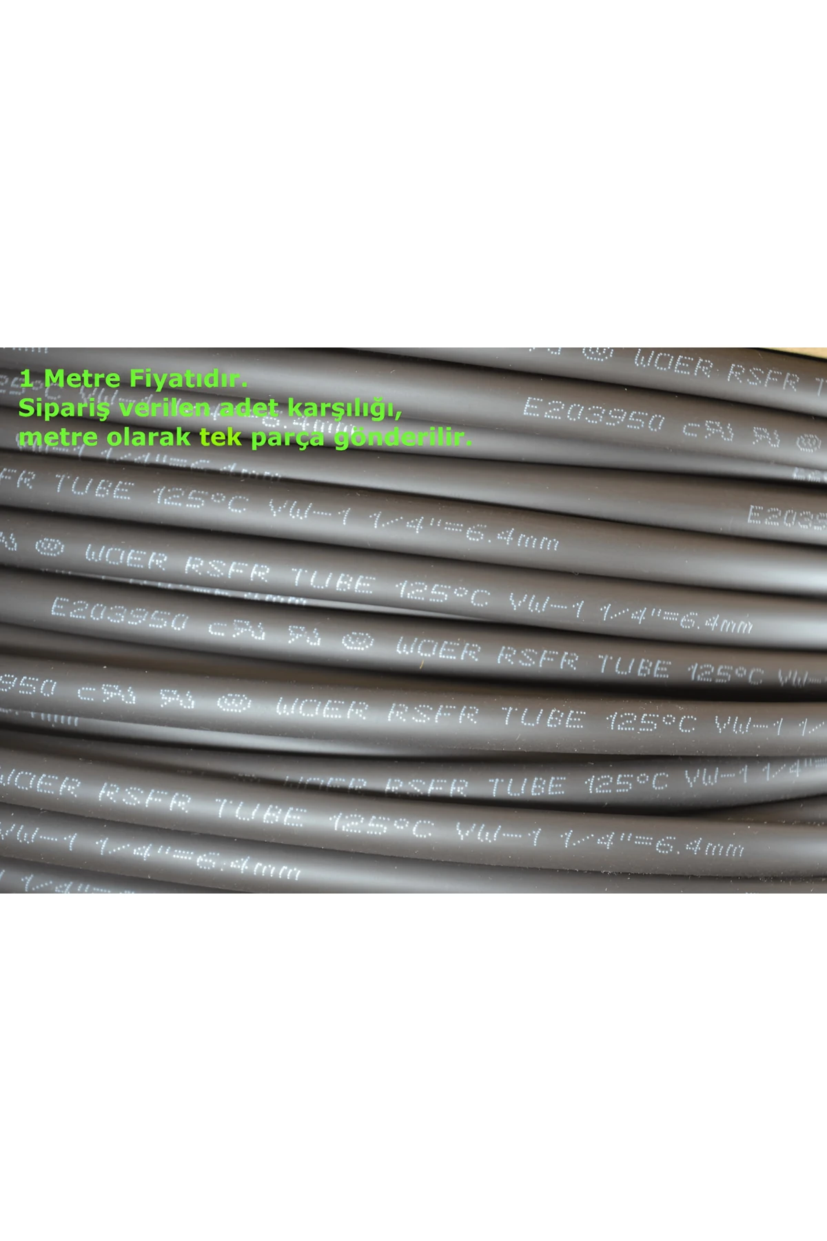 1 Metre 9,5mm Siyah Isı İle Daralan Makaron Kablo Izolasyon